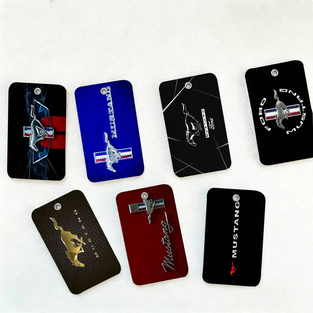 F-Ford Car M-Mustang Rectangle Keychain Card Holder, Badge Credit Card Holder, Student ID Card Holder, Bus Cards Cover