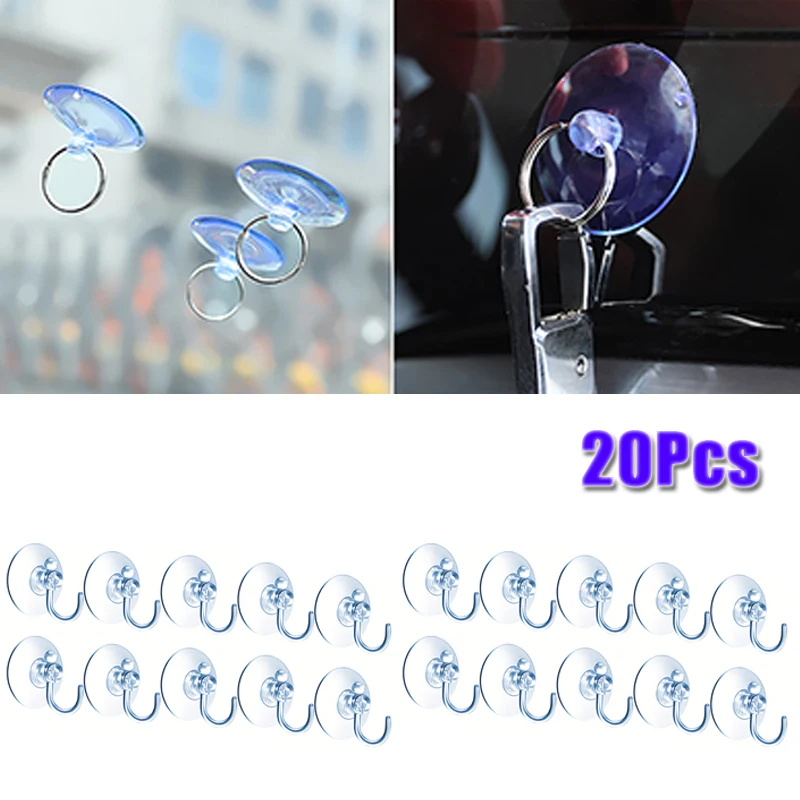 

20Pcs Suction Cup With Hooks Vacuum Sucker Hook For Shower Window Glass Suction Cup Hangers Reusable For Home Bathroom Sucker