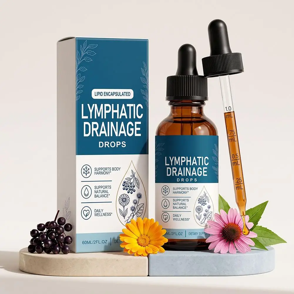11 IN 1 Multi Plant Mixed Lymphatic Drainage Drops,For Improve Swelling,60ml Body Gentle Care Ampoule Supplement Daily Care