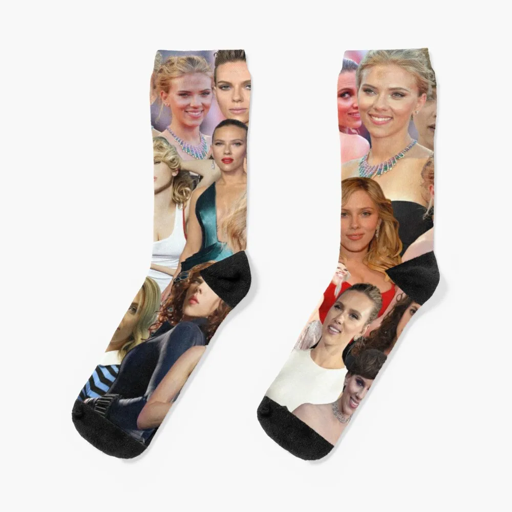 

scarlett johansson collage Socks Sports Socks Sock High Women