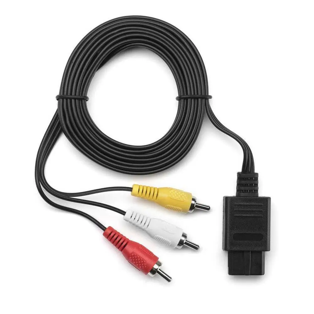 1.8 متر لنينتندو 64 N64 الصوت التلفزيون فيديو الحبل كابل AV إلى RCA ل سوبر نينتندو GameCube N64 SNES لعبة مكعب الملحقات