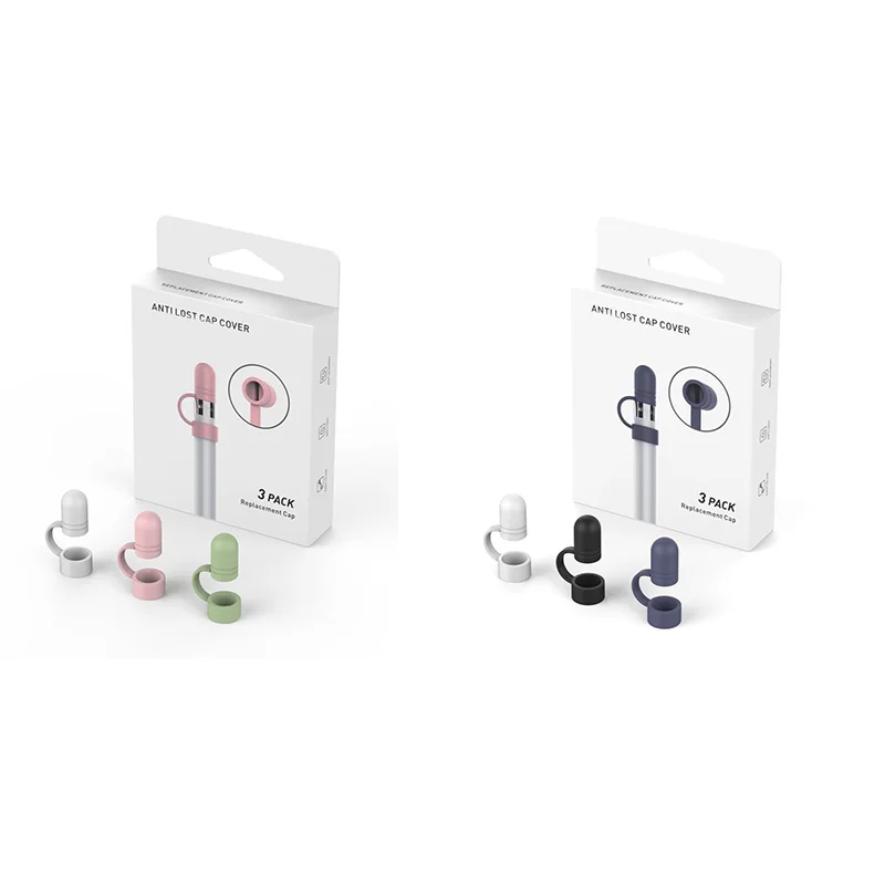 Apple用ソフトプロテクションケース,交換用ペンキャップ,シリコンホルダー,ペンホルダー,保護スリーブ,アクセサリー,3個