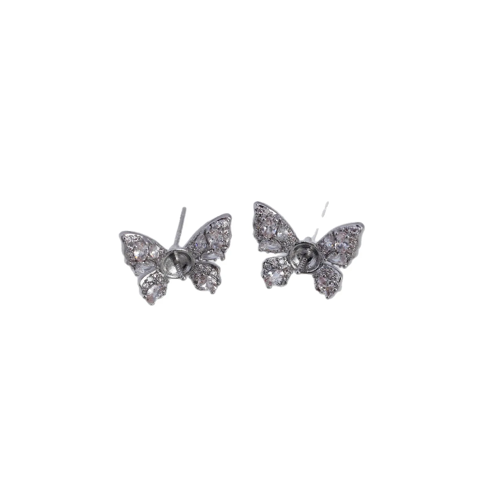 1Pair E276 Gold Plated Copper S925 Silver Needle Pearl Stud Earrings Findings Jewelry Making DIY Jewelry Accessories