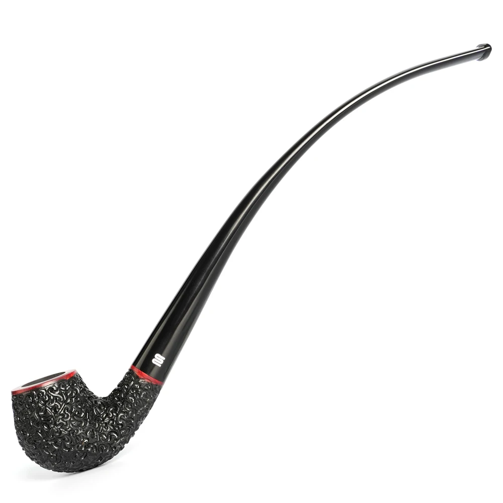 Carved briar tobacco pipe handwork Heath wood pipe churchwarden pipe Lesepfeife reading pipe With gift box cleaning accessories