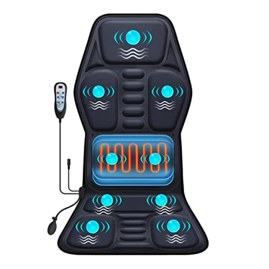 

Massage Seat Cushion Pad with Heat 9 Massage Style Lumbar Support Function Fatigue Stress Relief Back Massager Chair Pad for Me