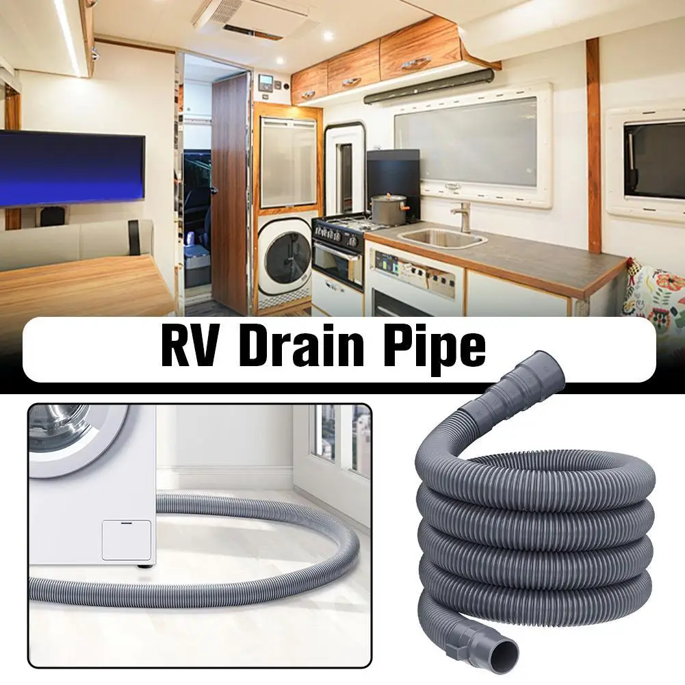 26.25 Ft Drain Hose With Clamp, Universal Extension Hose Kit For RV Hoses Fit Up To 1-1/2 Inch Drain Outlets, Fit For RV