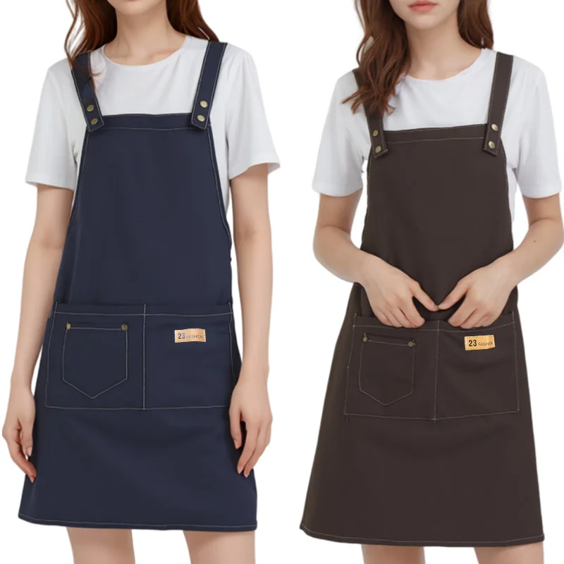 

1 Piece Adjustable Chef Apron with Alphabet Patch And Pocket for Men And Women Work Apron for Restaurant Baking Cooking