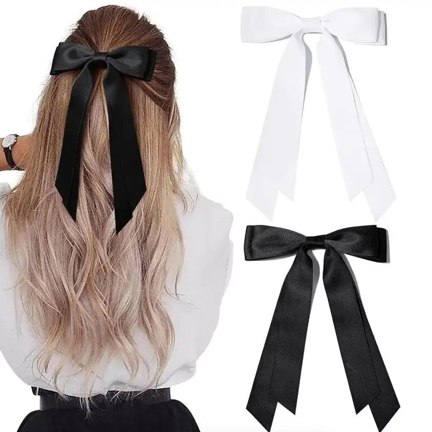 2 Stücke Band Quaste Bogen Haarspangen für Frauen Elegante Satin Lange Quaste Haarnadeln Haarspangen Mädchen Mode Haarschmuck Geschenk