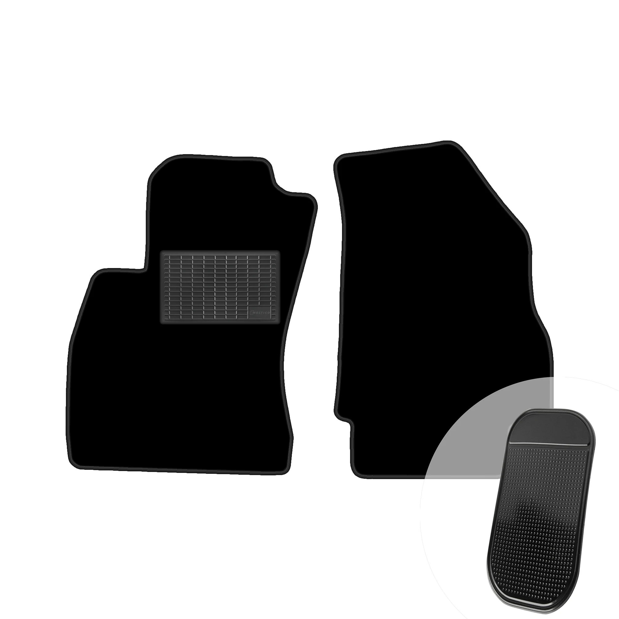 Veloursmatten Przody Zwart voor Fiat Doblo 2 2009