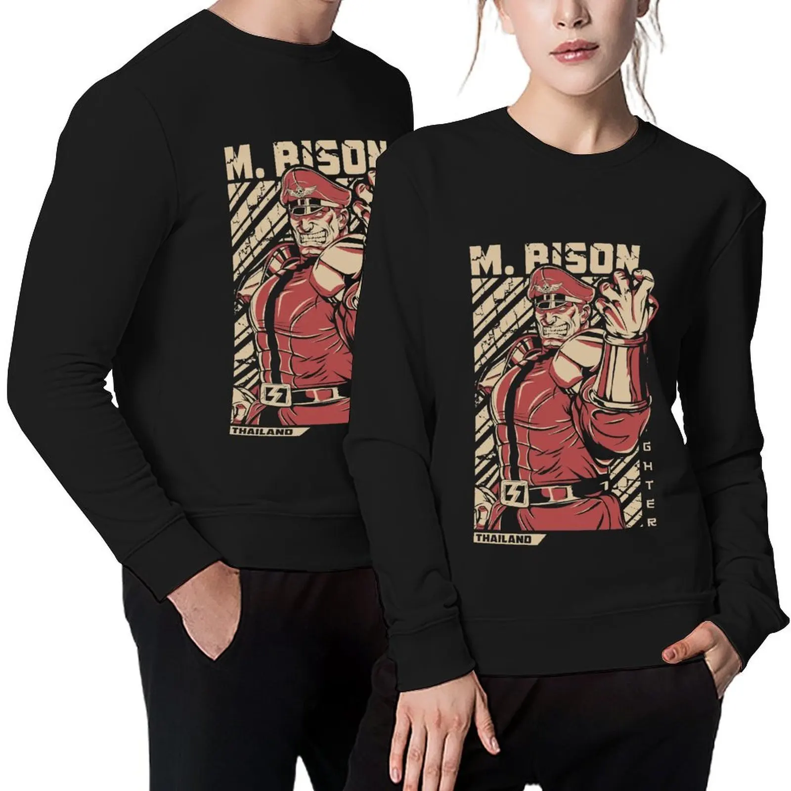 

M.Bison - Street Fighter Pullover graphic t shirts men autumn jacket men korean clothes fashion men autumn sweatshirt