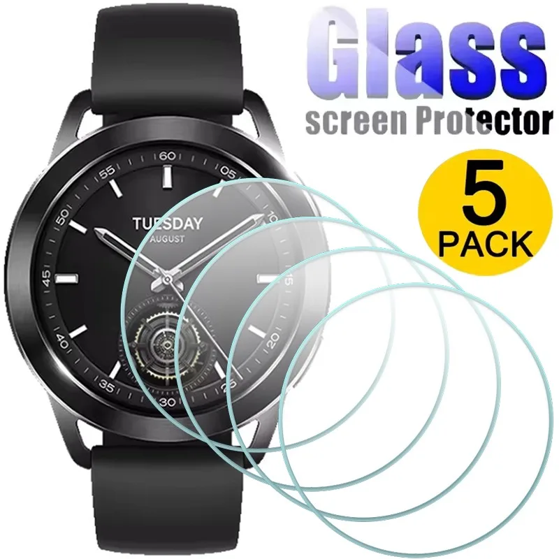5-1PCS Screen Protector Film for Xiaomi Watch S3 HD Clear Anti-scratch 9H Hardness Tempered Glass Film Cover for Xiaomi Watch S3