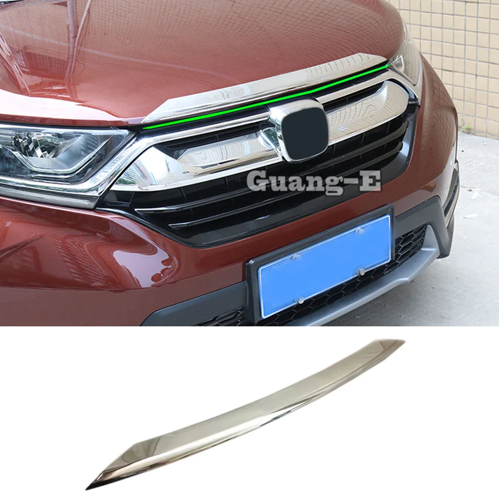 

Engine Hood Covers for Honda CRV CR-V 2017 2018 2019 2020 ABS Chrome Bonnet Front Grid Grill Grille Moulding Car Accessories