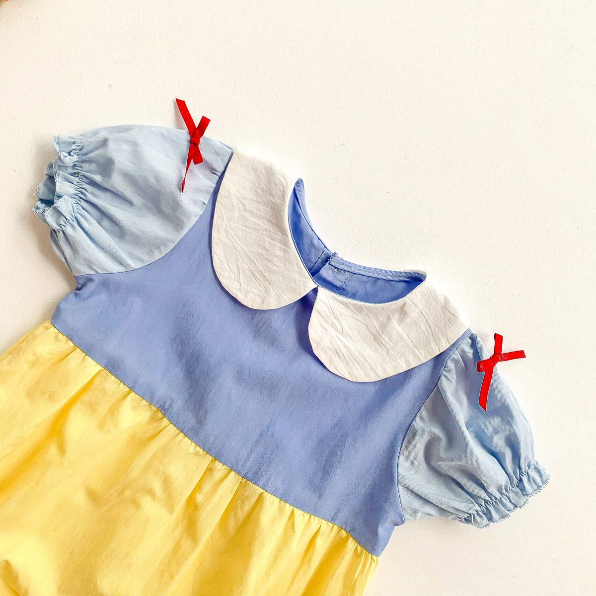 Newborn Baby Girl Romper Onesies and Bowknot Headband Set Princess Doll Collar Bodysuit One Piece Baju Bayi