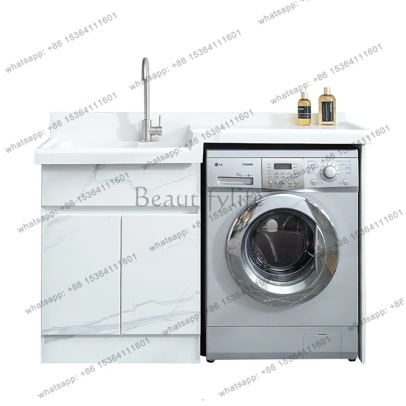 

Washing Machine Cabinet Modern Design Laundry Counter Basin Washboard Bathroom Cabinet Bathroom Furniture