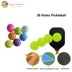 3/6/12pcs Indoor Pickleball Balls 26 Holes Colorful and Durable Pickleballs 72mm Training Ball Practice Entertainment Pickleball