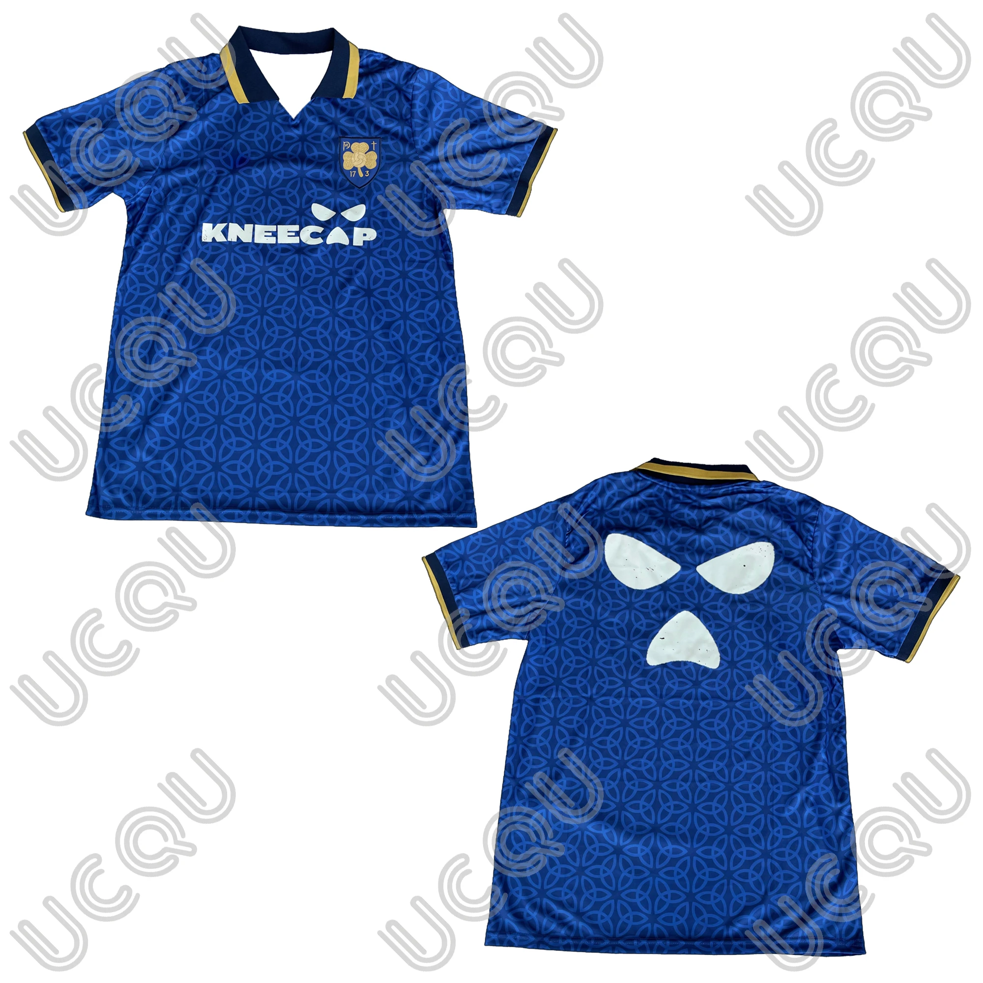 2026 Kneecap Blue Jersey Quick-Drying And Breathable Kids Adults V-Neck Polo T-shirt Tops Clothing