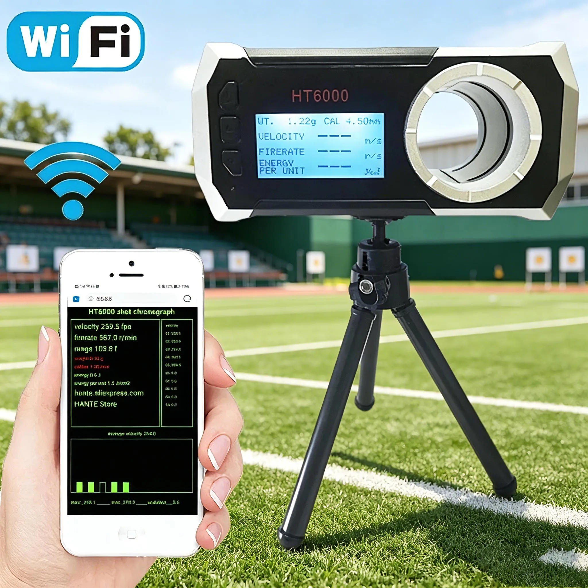 

Многофункциональный Wi-Fi хронограф для измерения скорости пуль 10-5000 кадров/с, тестер скорости и энергии снарядов, измеритель скорости стрельбы