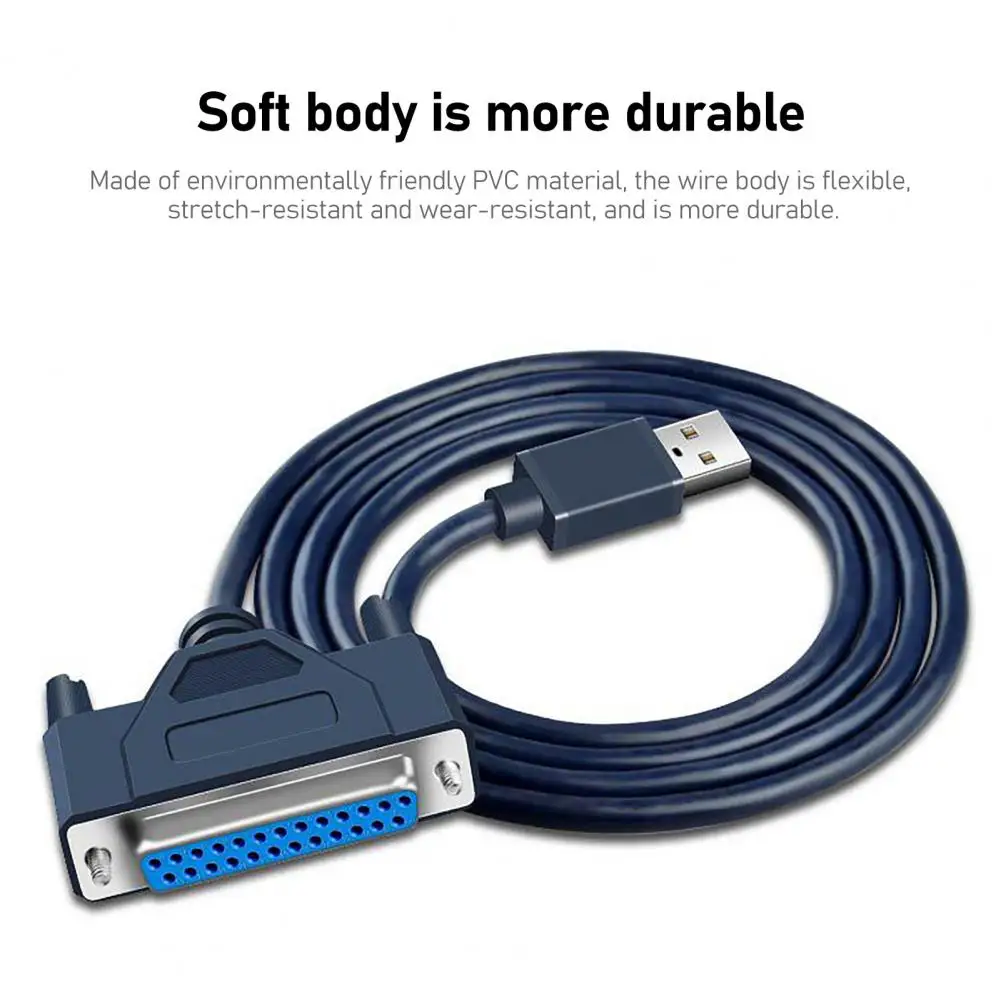 1.2m Printer Cable High Speed 1.2m USB to 25 Pin DB25 Parallel Port Printer Adapter Cable Printer Connector Wire for PC Laptop