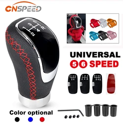 5/6 Speed Universal Replacement Manual Car Gear Stick Shift Knob Modified Stick R PU Leather Gearshift Head Gear Knob Set