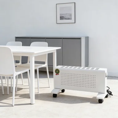 

Portable Electric Convector Heater, White Space Heater with Wheels for Home & Office Use