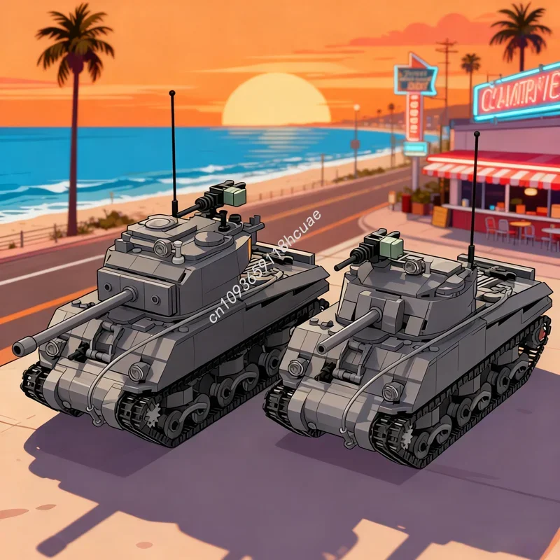 

Набор строительных блоков MOC Sherman W Systemed, 922 детали, для сборки модели, творческий конструктор, идеальный подарок на Рождество, детские игрушки на день рождения