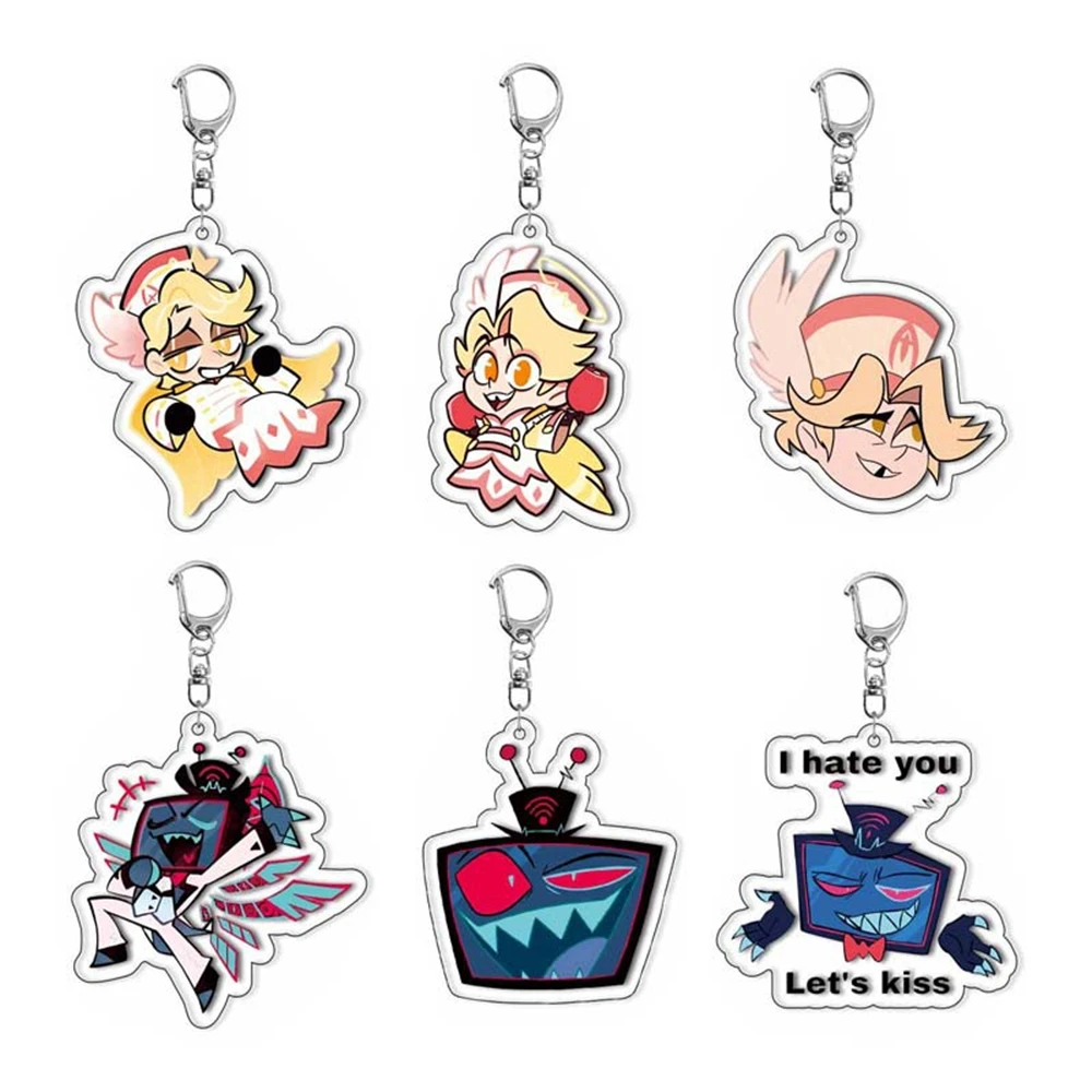 Anime ‌‌Hazbin Hotel Cosplay COSTUME Acrylic Key Chains Keyring Prop