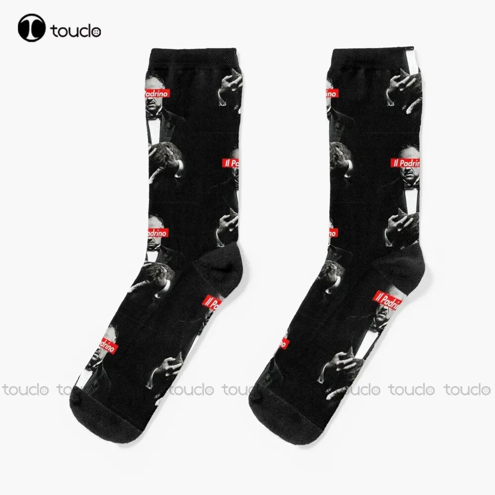 Il Padrino Poster The Godfather Movie Socks Youth Black Soccer Socks 360° Digital Print Custom Gift Streetwear Funny Sock Art