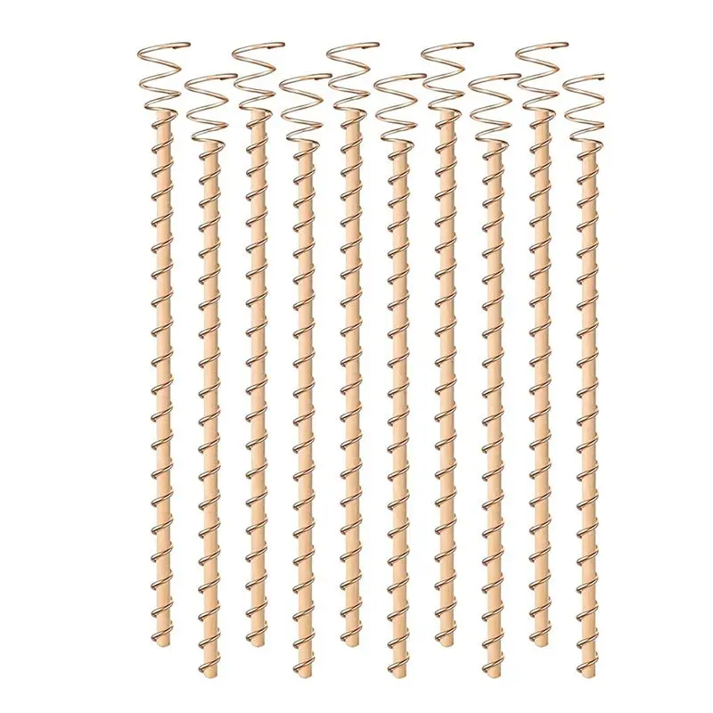 AEE8-10Pcs Electroculture Plant Stakes,12 Inch Copper Coil Antennas Garden Stakes Electronic Planting For Vegetable Garden
