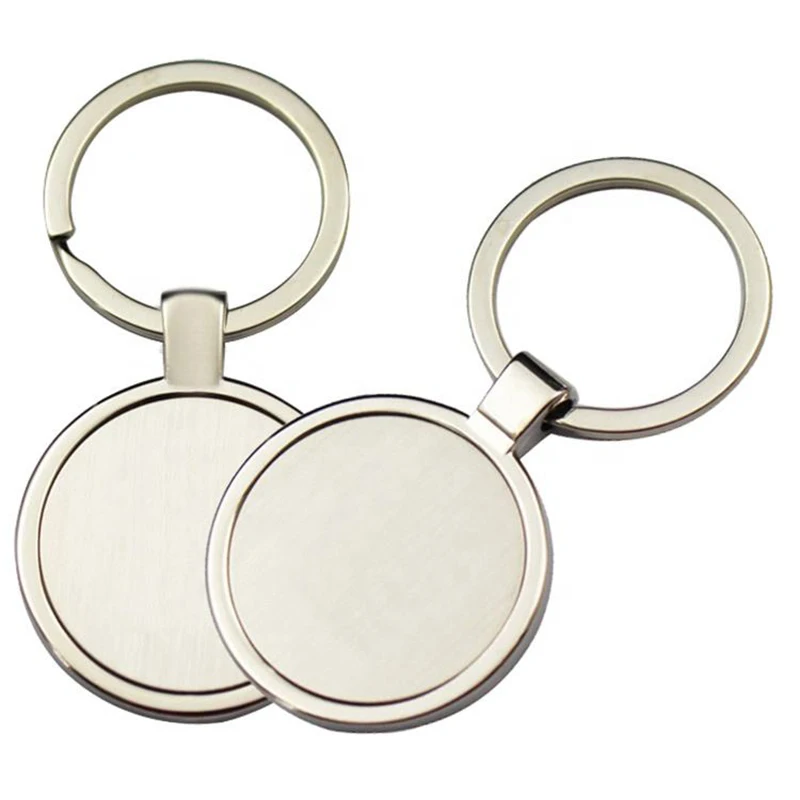 60Pcs Round Metal Material Promotional Gifts Gift New Style Key Chain Blank Keyrings