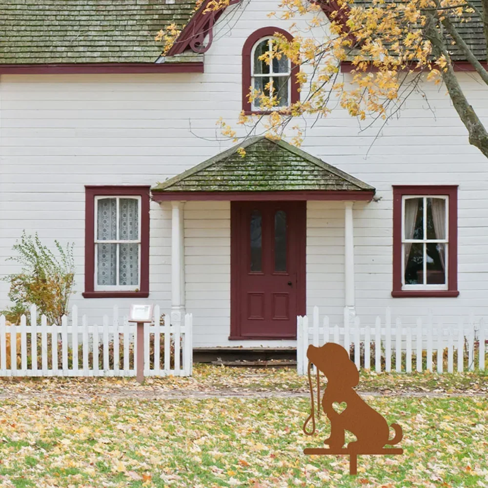 Fascinating Small Dog Iron Art Garden Ornament – Intrigue Your Yard. Wonderful for Pet Commemoration and Outdoor Charm