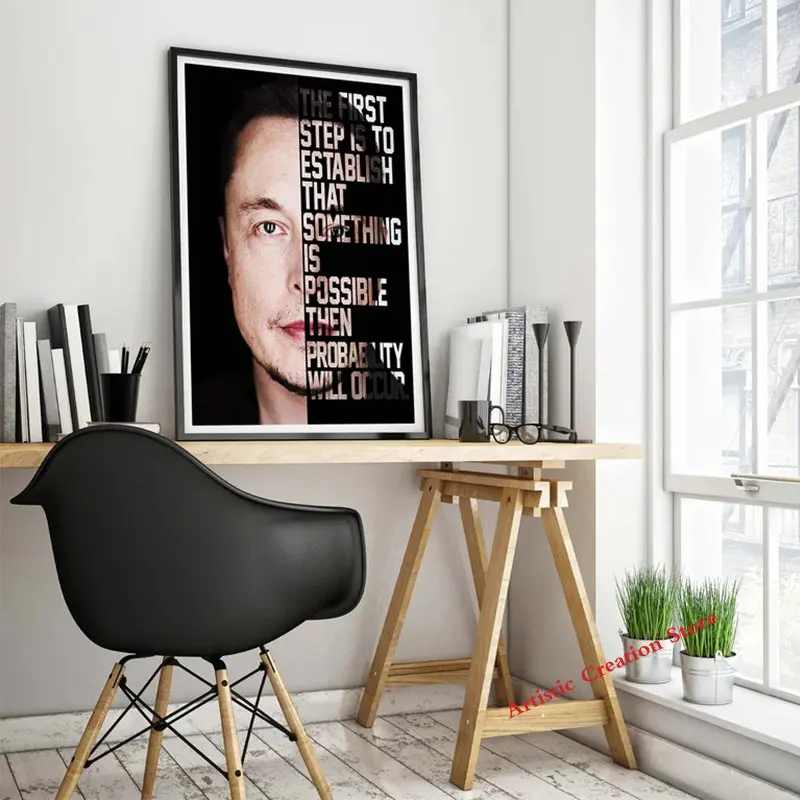 Warren Buffett Motivational Quotes Movie Elon Musk Famous Quotes Canvas Painting Poster Print Pictures Living Room Home Decor