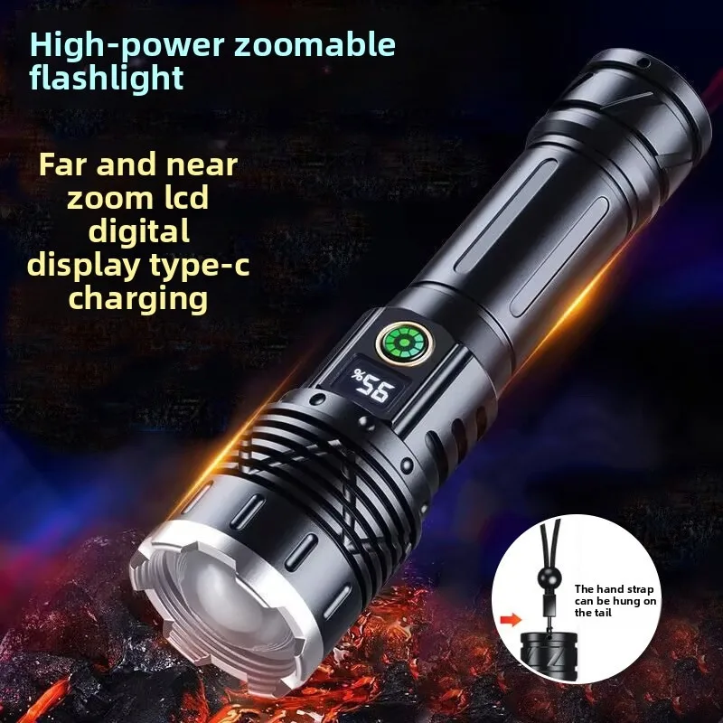 

Dual-Light Retractable Zoom Flashlight: Super Bright Laser Cannon, Rechargeable, Long Runtime, Outdoor Emergency Lighting Torch