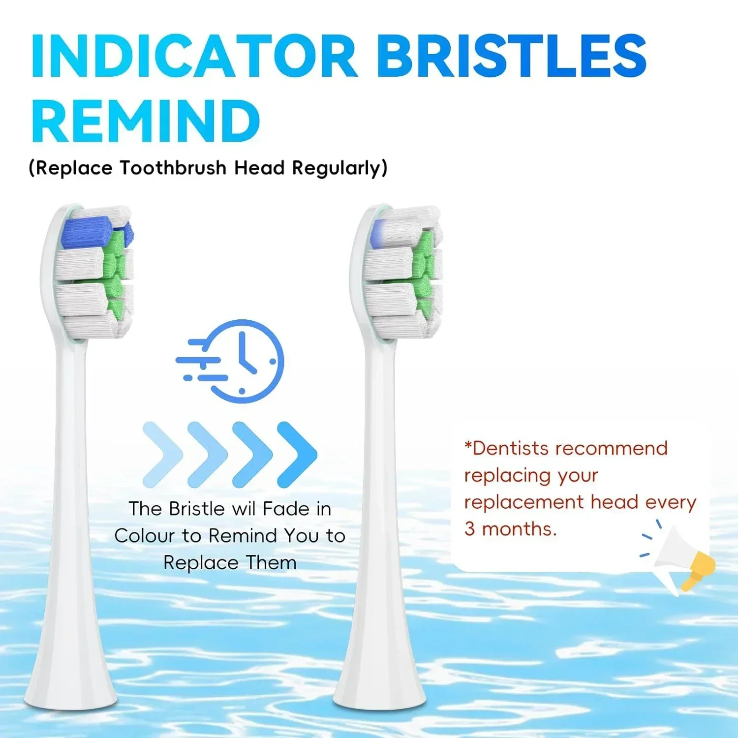 필립스 소닉케어 W2 용 교체 브러시 헤드, 최적 화이트 HX6063/67, 필립스 소닉케어 W2 최적 화이트 HX6063/67, 8 개