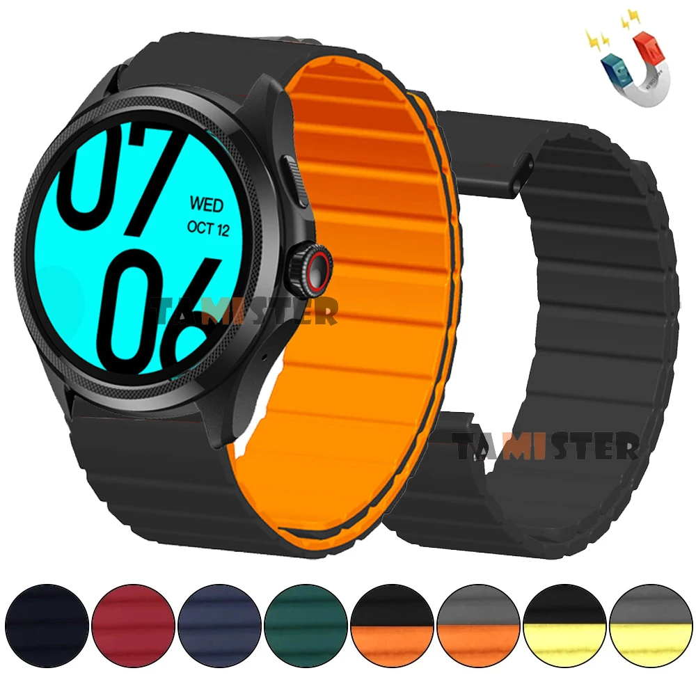 Pulseira de silicone de laço magnético para ticwatch pro 5 pulseira para ticwatch pro 5 pulseira de relógio inteligente substituição correa