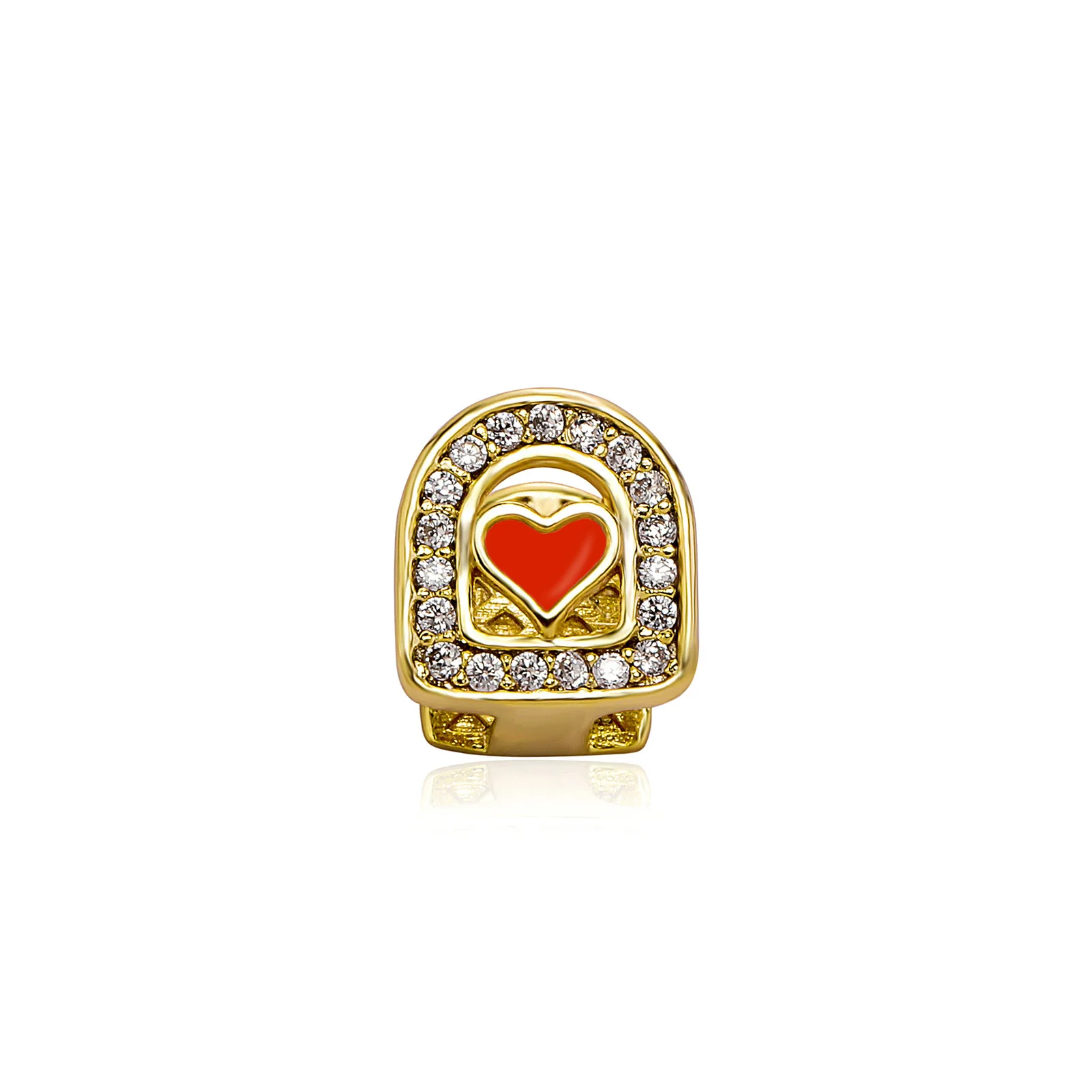 

Unisex Hip Hop Heart Teeth Grillz Gold/Silver Color Removable Top & Bottom Mouth Tooth Caps Dental Fashion Jewelry