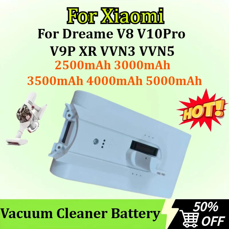 بطارية مكنسة كهربائية 25.2 فولت 2.5-5 أمبير في الساعة لأجزاء Xiaomi Dreame V8 V10Pro V9P XR VVN3 VVN5 استبدال لاسلكي محمول باليد #1