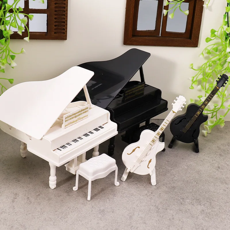Modelo de simulação de casa de bonecas, móveis de piano de cauda, mini ornamentos em miniatura, instrumentos musicais, adereços, acessórios, violoncelo