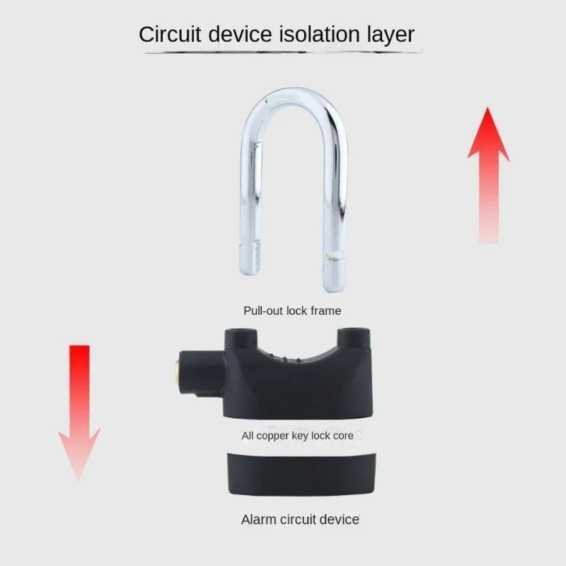 Anti-theft Alarm Lock Padlock Motorbike Locks Electric Bicycle Locks Outdoor Door Locked Waterproof Anti-pick Anti-theft Lock