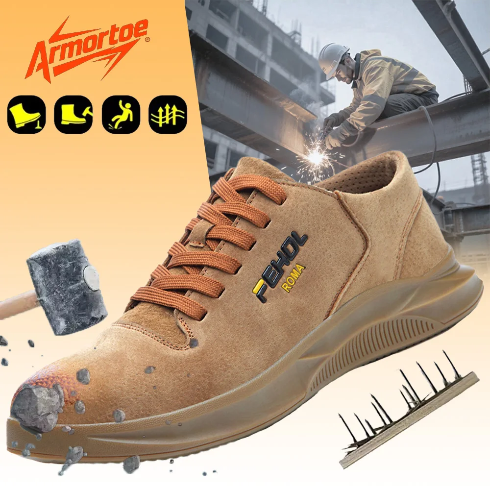 

ArmorToe Steel Toe Safety Shoes Men Anti-Impact Puncture Proof Lightweight Work Footwear #Armor2803