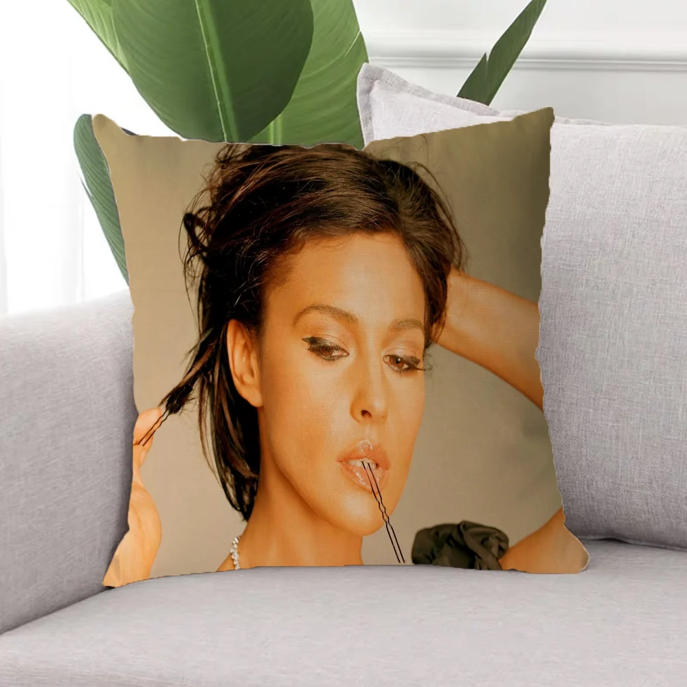 M-Monica Bellucci Double Sided Printing Decorative Pillow Cover for Living Room Cushions Bed Pillowcases Pillow Cases 45x45 Home