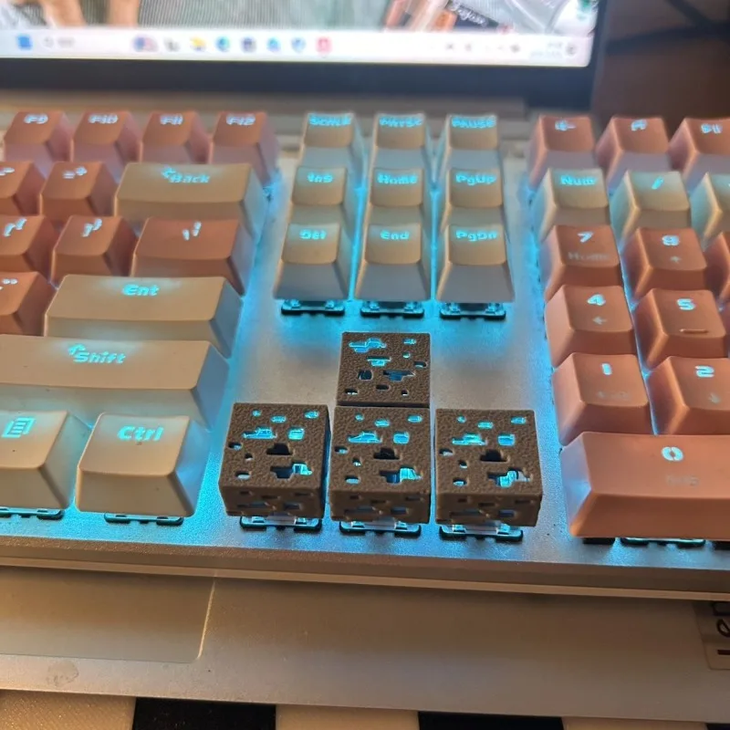 3D Printed Stereoscopic Keycaps Mechanical Keyboard Transparent for WASD Cross Axis Compatible Universal Keyboards Accessories