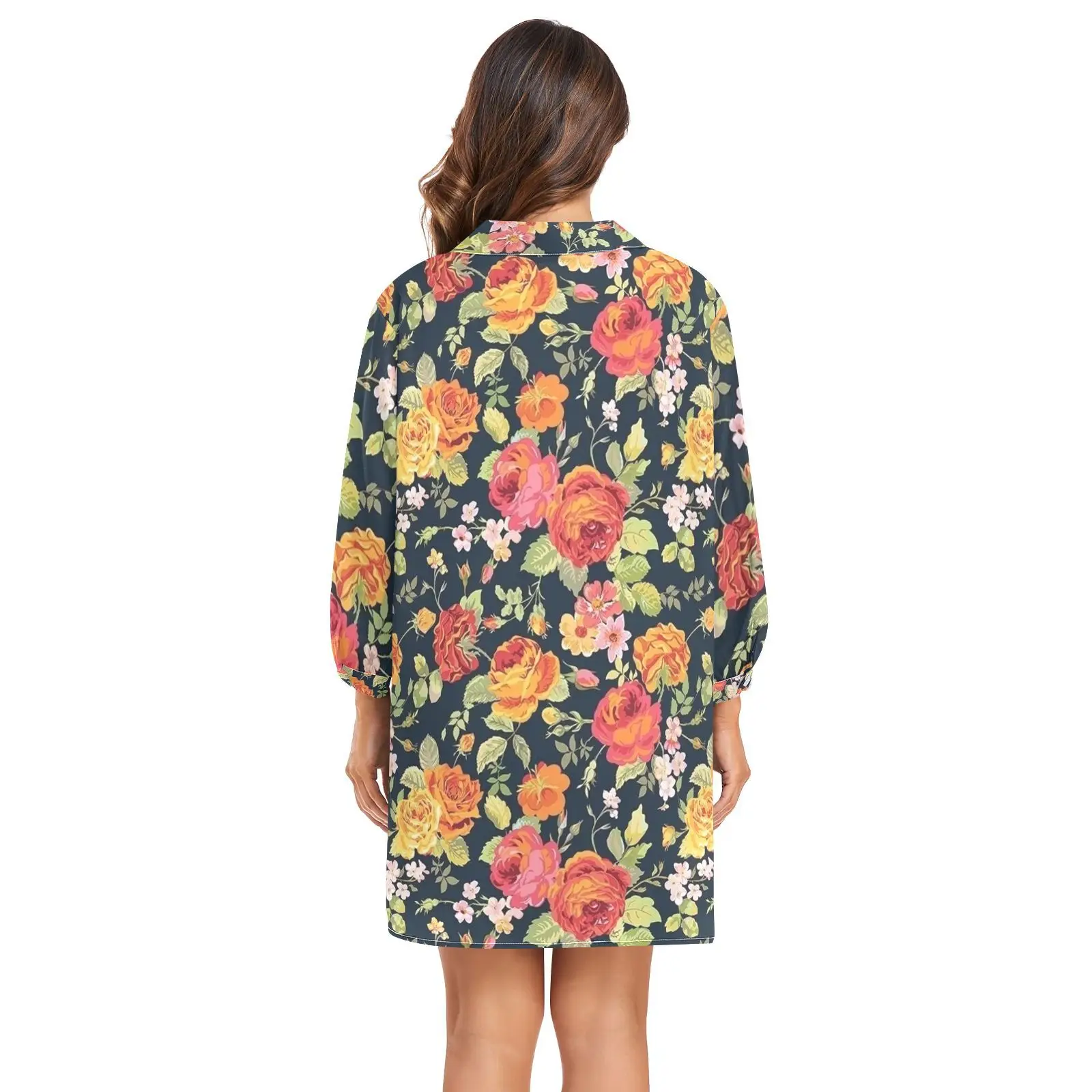 Bikini Cover Up Women Beach Shirts Flower printing Swimsuit Cape 2024 New Summer Long Sleeve Tunic Swimwear Outfits