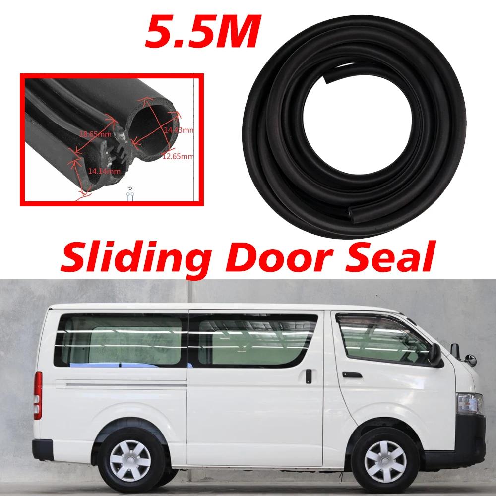 

5.5M Van Sliding Door Seal Stripe Rubber With Built-in Metal Clip Weatherstrip Waterproof Soundproof Auto Sealant Strip