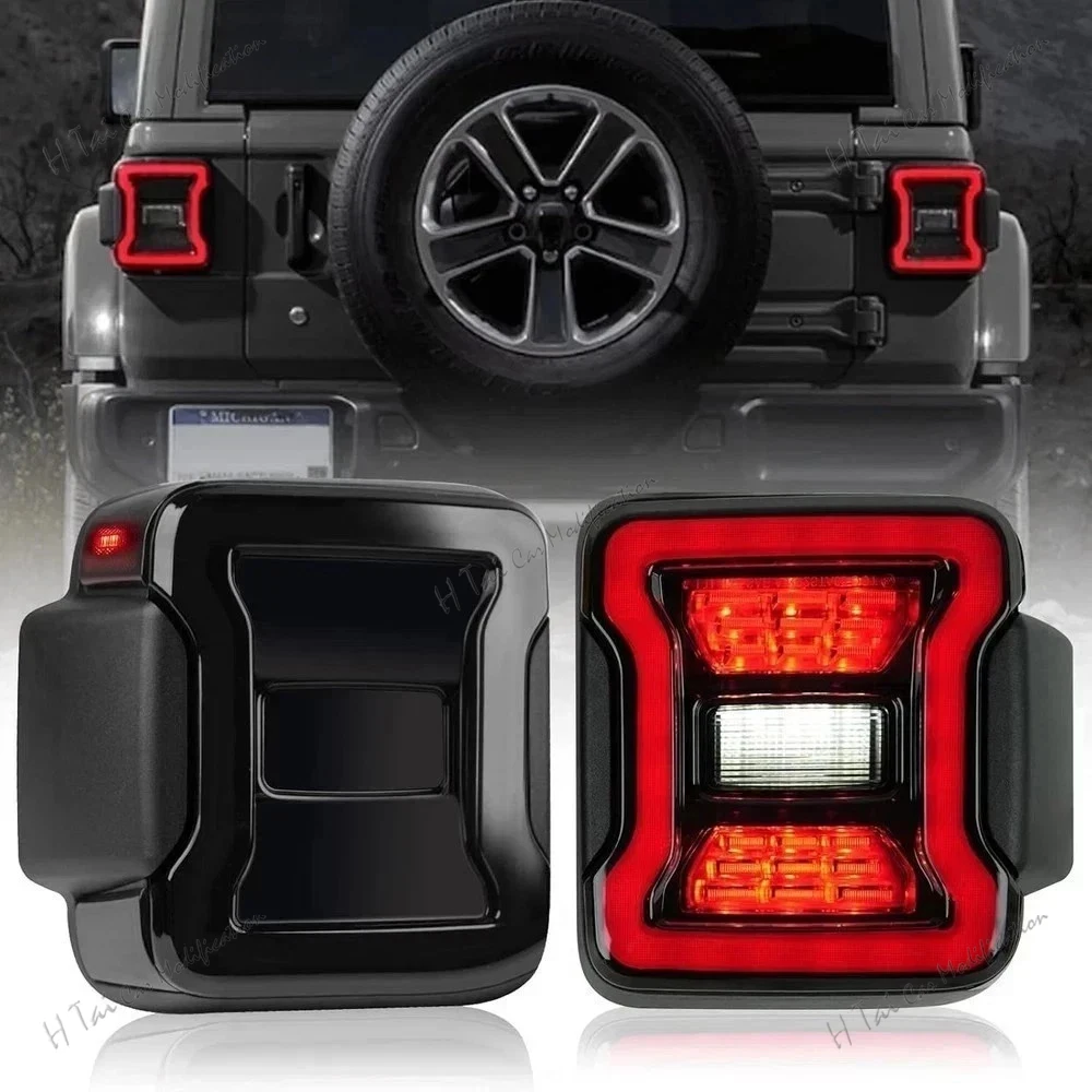

Светодиодные задние фонари для Jeep Wrangler JL 2018-2024, задние фонари, противотуманные фары, дневные ходовые огни, комплекты задних фонарей для автомобиля.