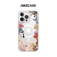 Cute Toy Animals Magnetic Phone Case For iPhone 16 15Plus 14 13 Pro Max 12 11 MagSafe Soft Transparent Clear Cover