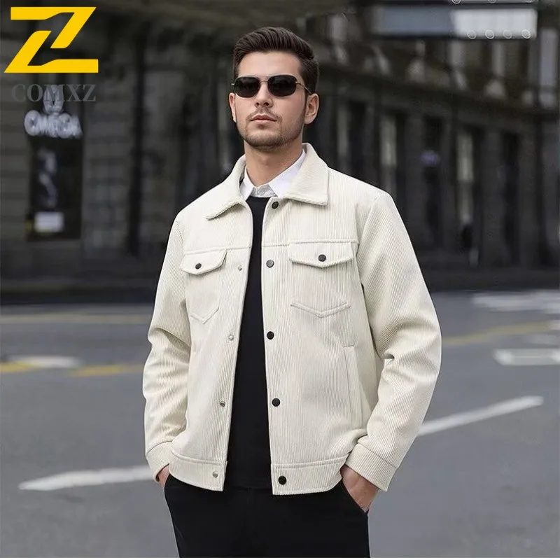 

COMXZ Men Jacket Premium Stand Collar Outdoor Adventure Multifunctional Jackets Single Breasted Design Windproof Spring Coat