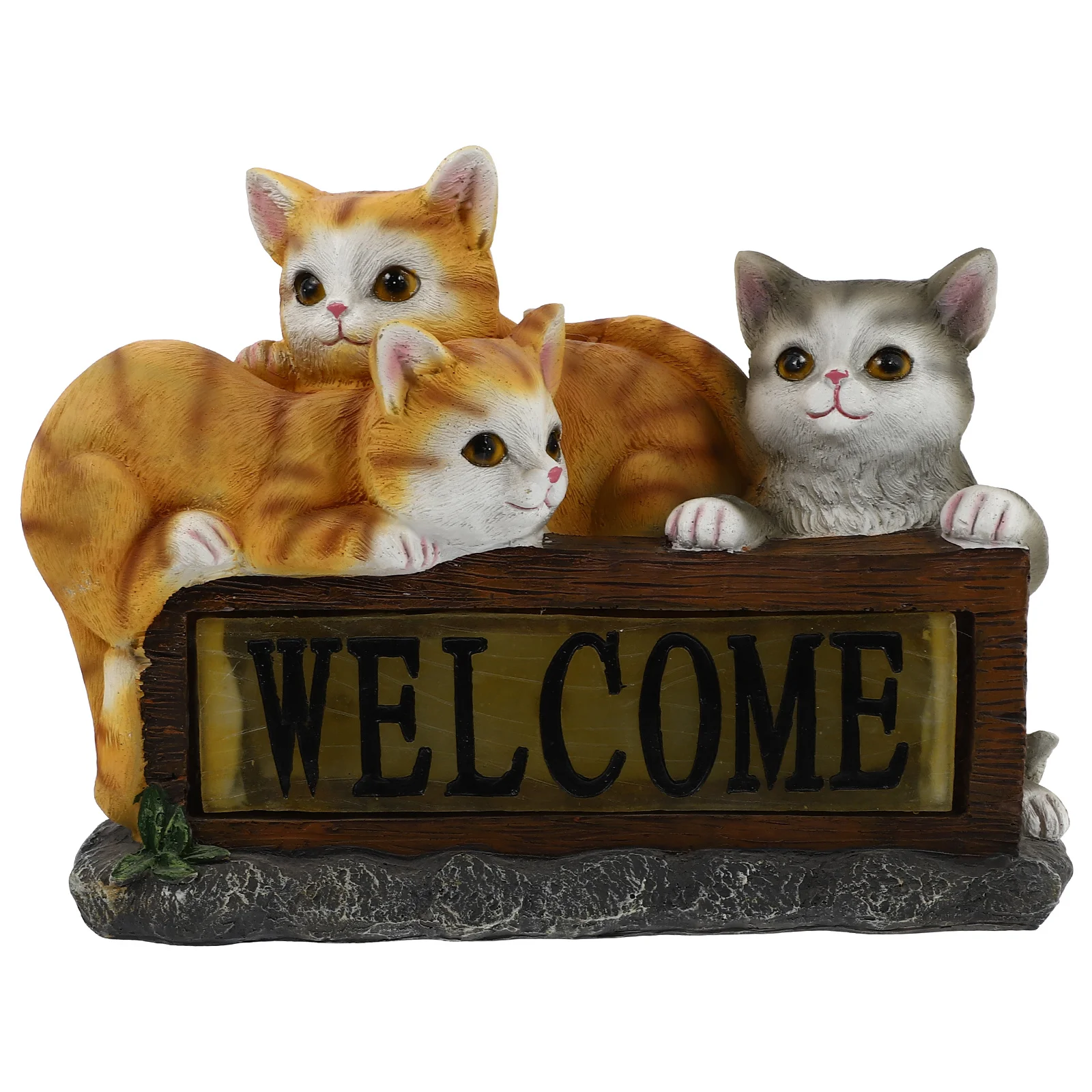 

1Pcs Solar Cat-Shaped Garden Decoration Park Glowing Resin Ornament Lovely Small Adornment for Porch Path