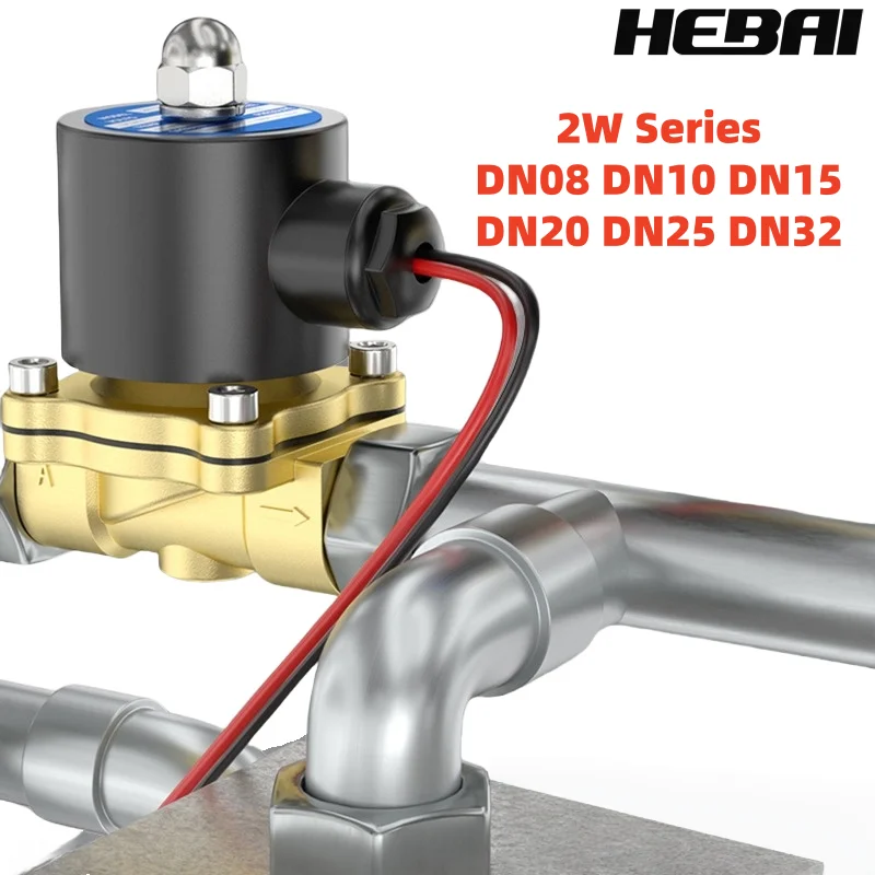 صمام الملف اللولبي الكهربائي HEBAI 1/4 "3/8" 1/2 "3/4" 1 "DN8/10/15/20/25/50 هوائي مغلق عادة لزيت الماء والهواء 12 فولت 24 فولت 220 فولت #2