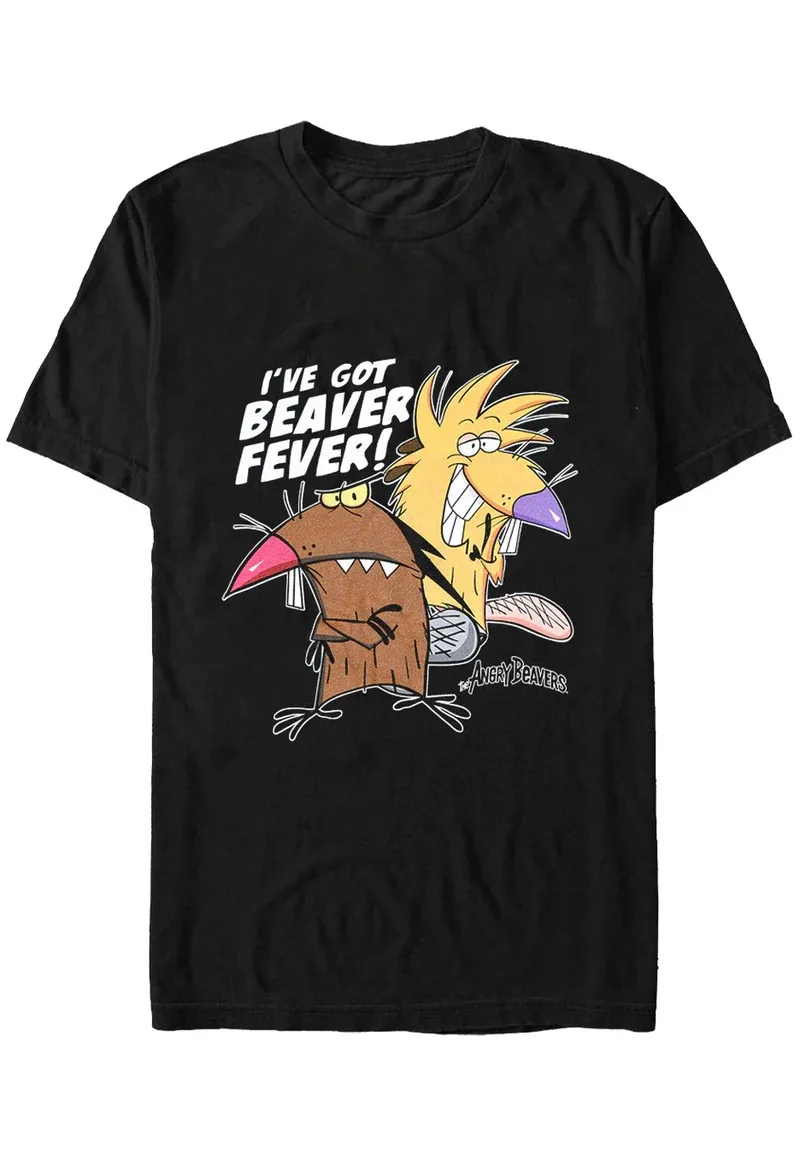 

Angry Beavers Peripheral Graphic Printing Summer Luxury Brand Cotton Men's and Women's T-Shirts Short Sleeves Street