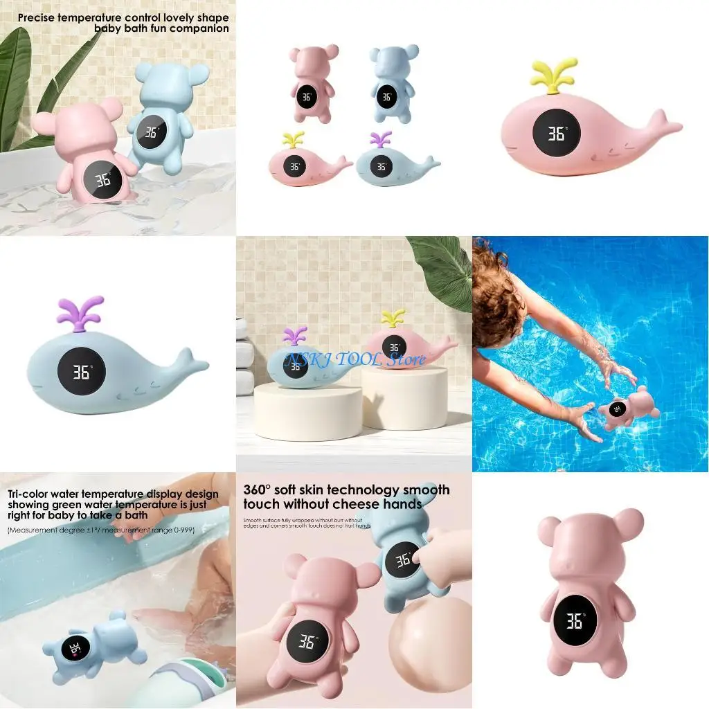 

L8RC Bathroom Water Thermometer Waterproof Digital Shower Cartoon Infant